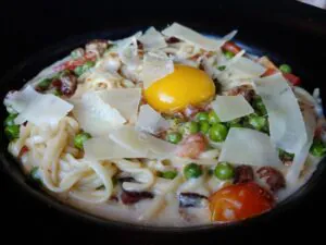 Carbonara in a dish