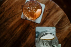 Cocktails drinks on table