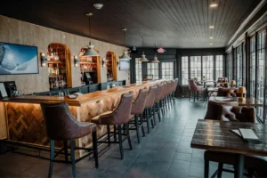 Alpine bar and seating area