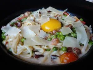 Carbonara in a dish