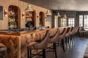 Alpine bar area with seats