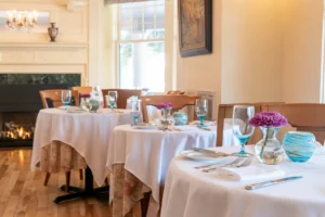 Dining tables at the 1869 room