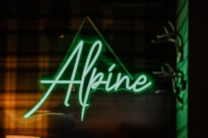 Alpine neon sign