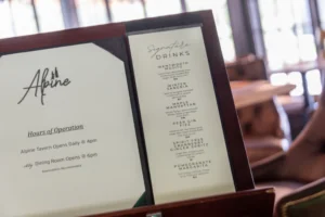 Alpine signature drinks menu